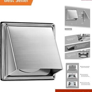 Durable 6-Inch Extractor Wall Vent with Non-Return Flap - Easy Installation